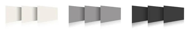 プレゼンテーションレイアウトとデザインのために レポートまたはスクリーンショットの空白のテンプレートを白 グレー 黒に挿入します 3Dレンダリング デジタル生成画像 白地に隔離された — ストック写真