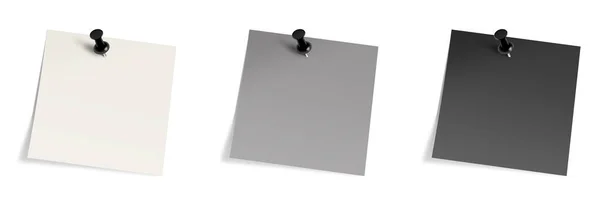 Stickie Note Gabarit Vierge Blanc Gris Noir Pour Les Mises — Photo