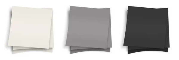 スティッキープレゼンテーションレイアウトとデザインのための空白のテンプレートの白 グレー 黒に注意してください 3Dレンダリング デジタル生成画像 白地に隔離された — ストック写真