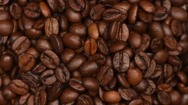 Coffee Beans Background Side View Loop Motion Rotation 360 Uhd — Stock Video