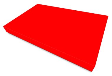 Sunum düzeni ve tasarım için Red Canvas Wraps şablonu. 3 boyutlu görüntüleme. Dijital olarak oluşturulmuş resim. Beyaz arkaplanda izole.