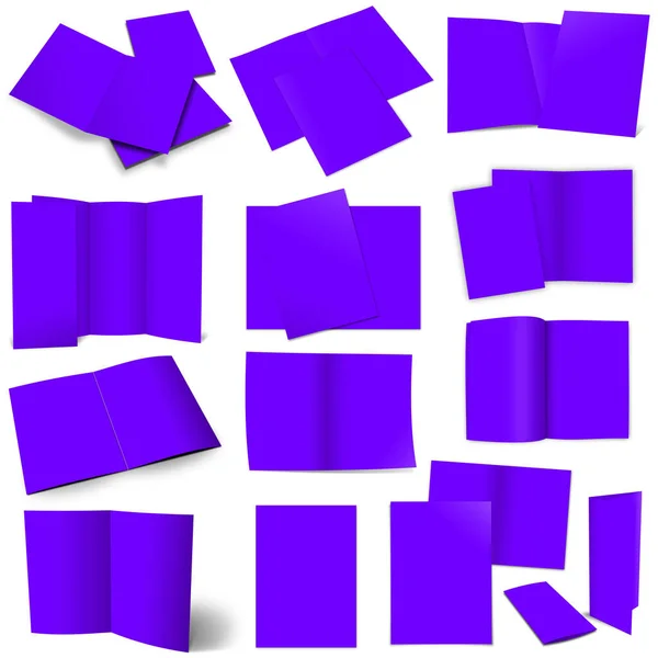 Тринадцать Брошюр Фиолетовым Макетам Дизайну Презентаций Рендеринг Цифровое Изображение Изолированный — стоковое фото