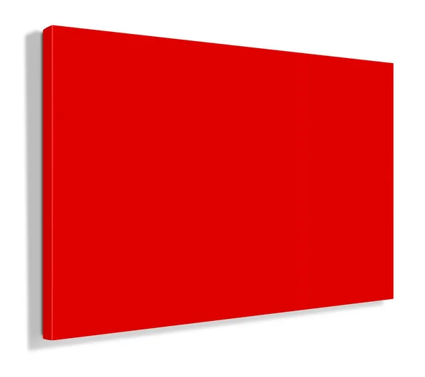 红色帆布套件模板用于演示布局和设计 3D渲染 数字生成的图像 因白人背景而被隔离 — 图库照片