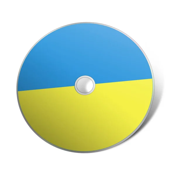Холостой Шаблон Dvd Украинский Флаг Оформления Презентаций Рендеринг Цифровое Изображение — стоковое фото