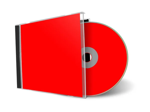 Prázdná Červená Šablona Nebo Dvd Pro Rozvržení Design Prezentace Vykreslování — Stock fotografie