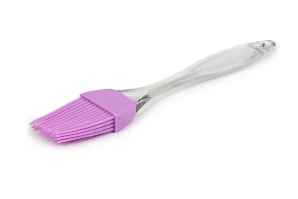 Pink Culinary Brush Kitchen Utensil Isolated White Background Side View — Stock Photo, Image