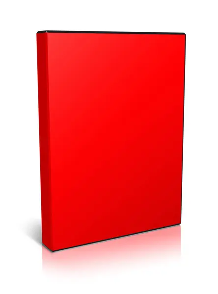 Dvd Doboz Üres Sablon Piros Bemutató Elrendezések Design Renderelés Digitálisan — Stock Fotó