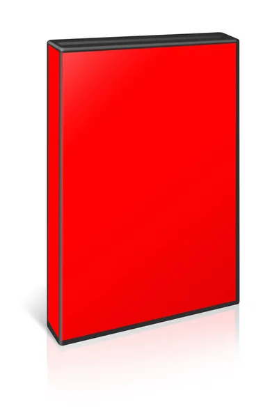 Dvd盒空白模板红色 用于演示布局和设计 3D渲染 数字生成的图像 因白人背景而被隔离 — 图库照片
