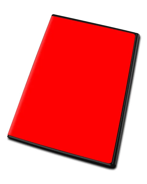 プレゼンテーションレイアウトやデザインのためのDvdボックス空白のテンプレート赤 3Dレンダリング デジタル生成画像 白地に隔離された — ストック写真