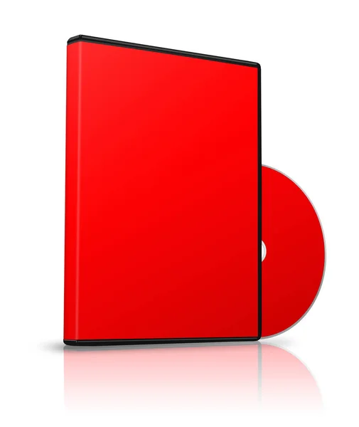 Dvd Box Leere Vorlage Rot Für Präsentationslayouts Und Design Rendering — Stockfoto