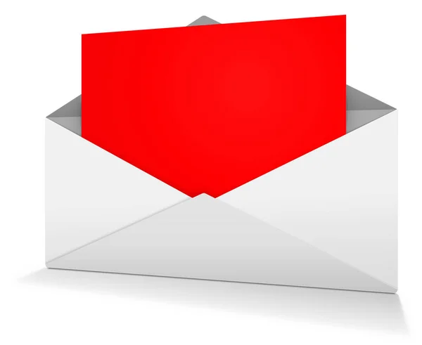 Red Postal Envelope Blank Template Presentation Layouts Design Rendering Digitally — Stock Photo, Image