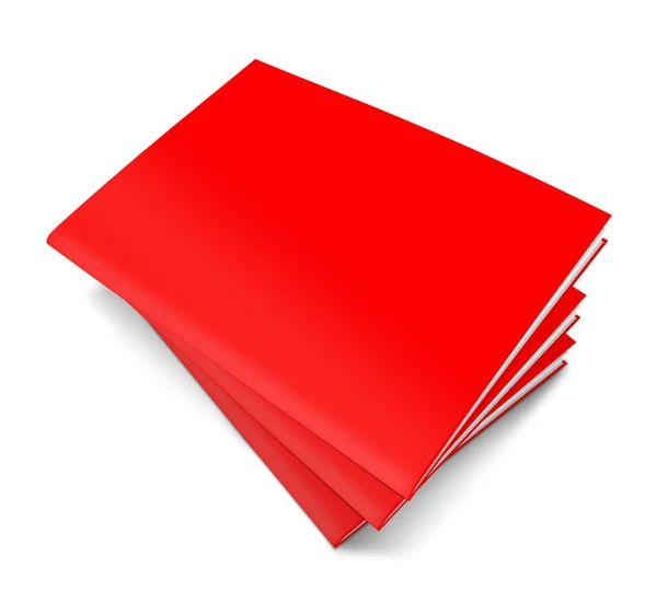 Modelo Branco Revista Vermelha Para Layouts Apresentação Design Renderização Imagem — Fotografia de Stock