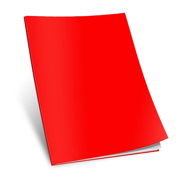 Modelo Branco Revista Vermelha Para Layouts Apresentação Design Renderização Imagem — Fotografia de Stock