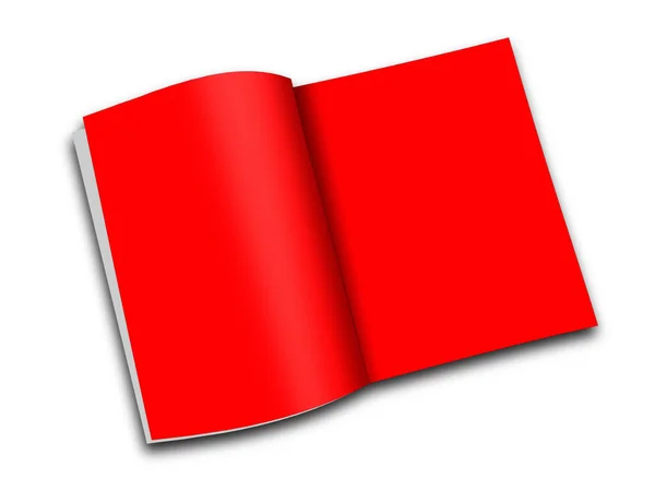 Rood Magazine Blanco Sjabloon Voor Presentatie Lay Outs Ontwerp Weergave — Stockfoto