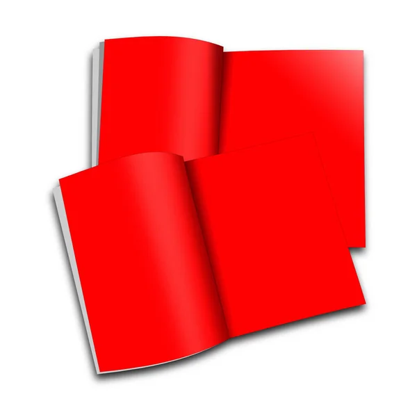 Red Dergisi Tasarım Sunum Düzeni Için Boş Şablon Boyutlu Görüntüleme — Stok fotoğraf