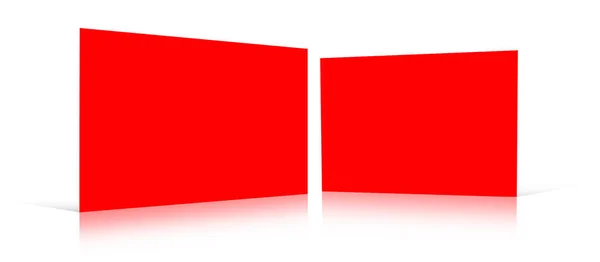 红色插入报告或截图空白模板用于演示布局和设计 3D渲染 数字生成的图像 因白人背景而被隔离 — 图库照片