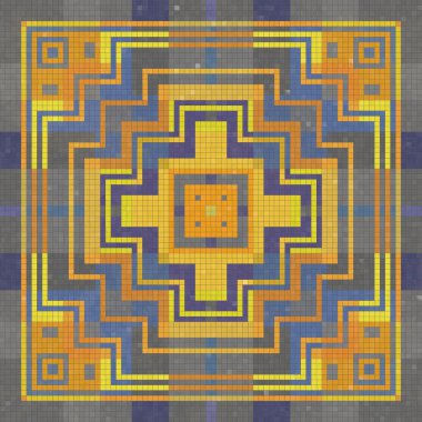 Renkli geometrik dikişsiz desenler, duvarları Atlas Pompeii tarzı dekore eder. Antik Roma kültürü kavramı