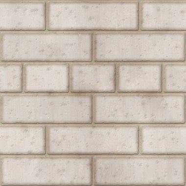 Beyaz tuğlalı, pürüzsüz doku. Beyaz-gri tuğla işi arka plan. 3D canlandırma dijital illüstrasyon. Duvar kağıdı, grafik web tasarımı, 3D, oyun. Gerçekçi kusursuz desen. 