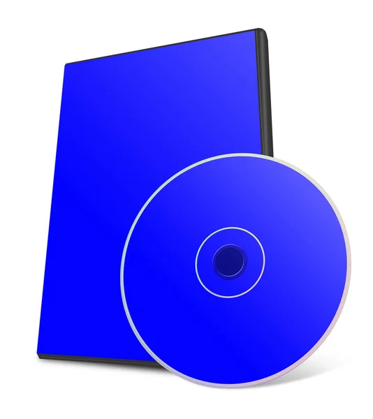 Dvd Κουτί Κενό Πρότυπο Μπλε Για Τις Διατάξεις Παρουσίασης Και — Φωτογραφία Αρχείου