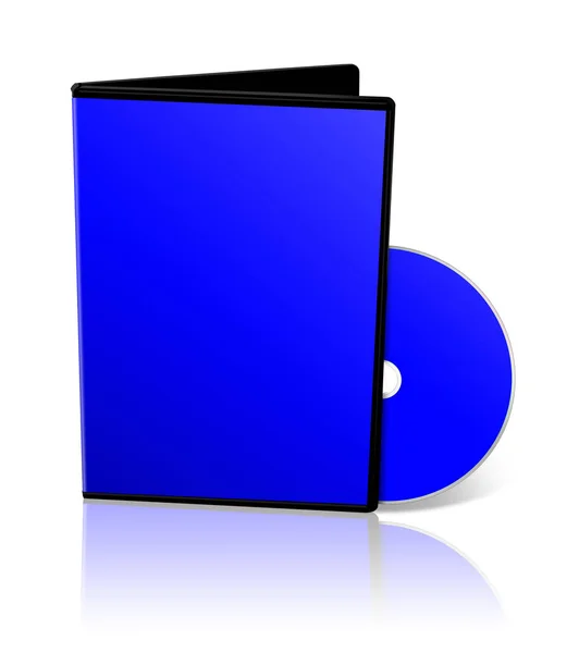 Dvd Κουτί Κενό Πρότυπο Μπλε Για Τις Διατάξεις Παρουσίασης Και — Φωτογραφία Αρχείου