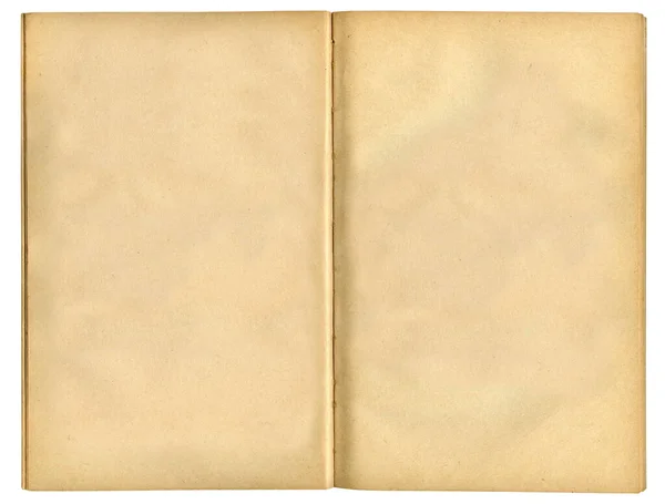 Turn Yellowed Pages Old Vintage Open Book Isolated White Background — Zdjęcie stockowe