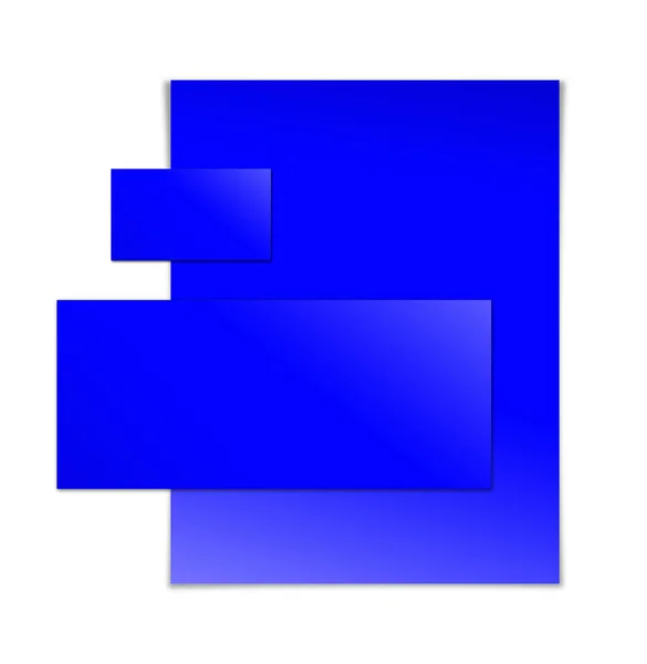 Plantilla Blanco Papel Promocional Azul Para Diseños Presentación Diseño Representación — Foto de Stock