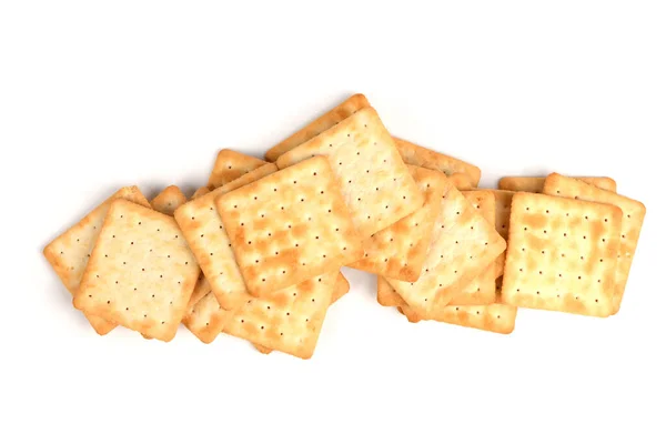 Fyrkantiga Småbröd Cookies Isolerade Vit Bakgrund Staplade Smörkakor Till Kaffe — Stockfoto