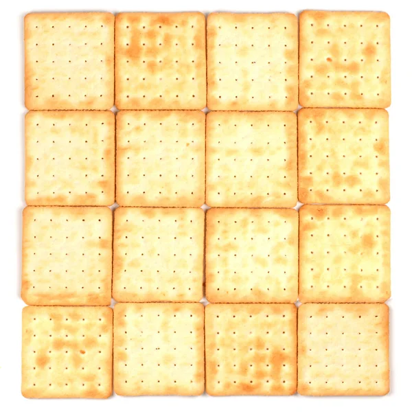 Vierkante Shortbread Koekjes Geïsoleerd Witte Achtergrond Verpakte Boterkoekjes Voor Koffie — Stockfoto