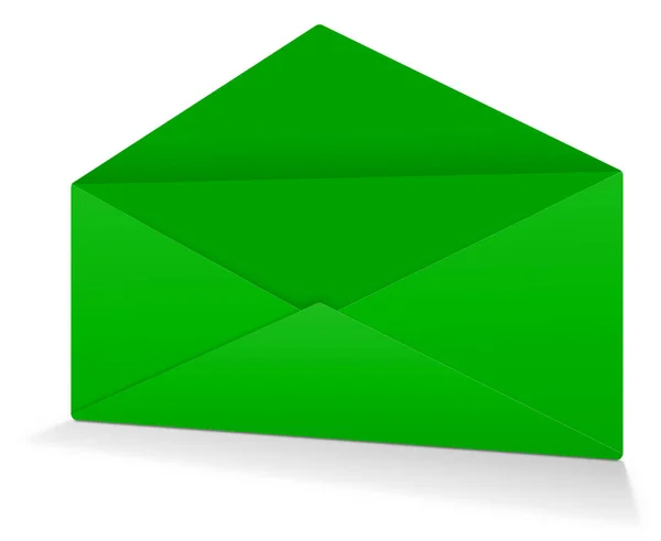 Busta Postale Verde Modello Vuoto Layout Presentazione Design Rendering Immagine — Foto Stock