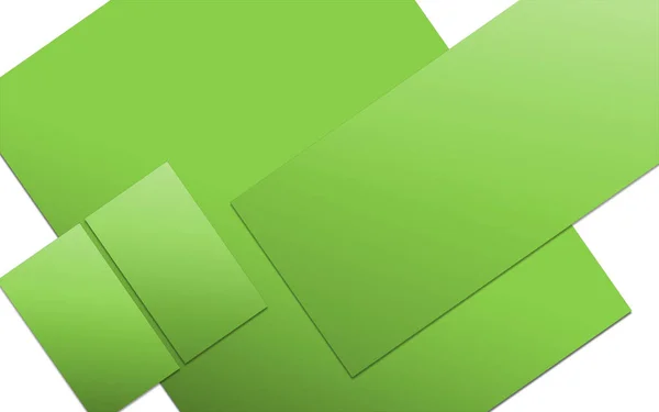 Plantilla Blanco Papel Promocional Verde Para Diseños Presentación Diseño Representación — Foto de Stock