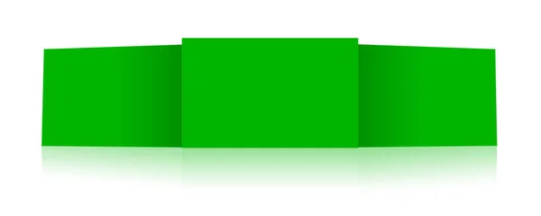 绿色插入报告或截图空白模板用于演示布局和设计 3D渲染 数字生成的图像 因白人背景而被隔离 — 图库照片