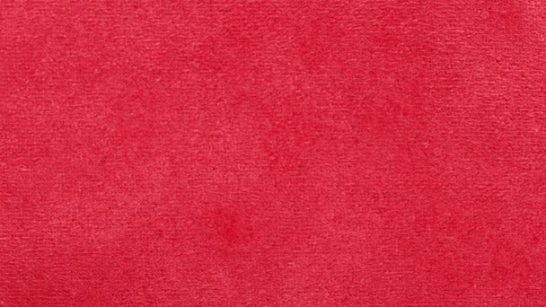 Close Red Texture Fabric Cloth Textile Background Movement Left Right — Stock Video
