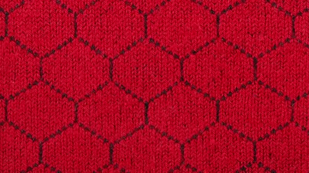 Kırmızı Desenli Kumaş Kumaş Yakın Plan Tekstil Arka Plan Zleyiciye — Stok video