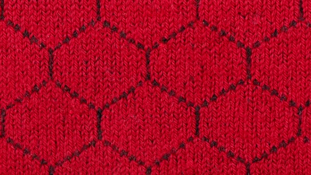Close Țesătură Textură Roșie Fundal Textil Mișcarea Stânga Dreapta Videoclipuri — Videoclip de stoc