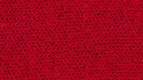 Nahaufnahme Von Rotem Texturgewebe Textilem Hintergrund Bewegung Auf Den Betrachter — Stockvideo