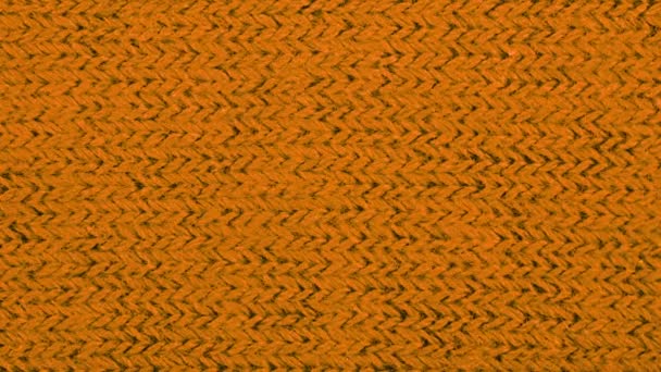 Primo Piano Stoffa Tessuto Texture Arancione Sfondo Tessile Movimento Verso Filmato Stock Royalty Free