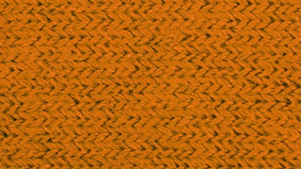 Primo Piano Stoffa Tessuto Texture Arancione Sfondo Tessile Movimento Sinistra Filmato Stock Royalty Free