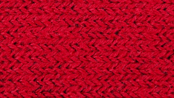 Közelkép Vörös Textúra Szövet Szövet Textil Háttér Mozgás Balról Jobbra — Stock videók