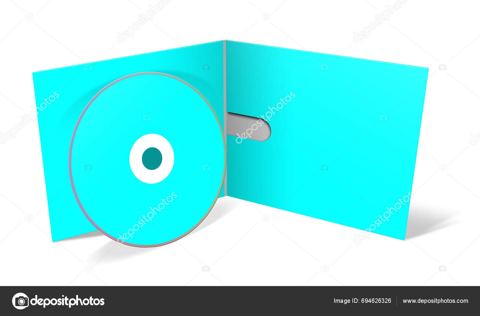 Dvd Blank Template Cyan Presentation Layouts Design Rendering Digitally ...