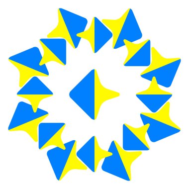 Soyut İki Renkli Sanat Mavi-Sarı Doku. Modern stil soyut Ukrayna dokusu. İzler, tekstil, ambalaj, duvar kağıdı, web sitesi için şablon.