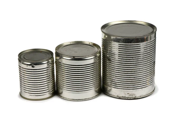 Open Old Metal Tin Cans Isolated White Background High Resolution Royalty Free Stock Photos