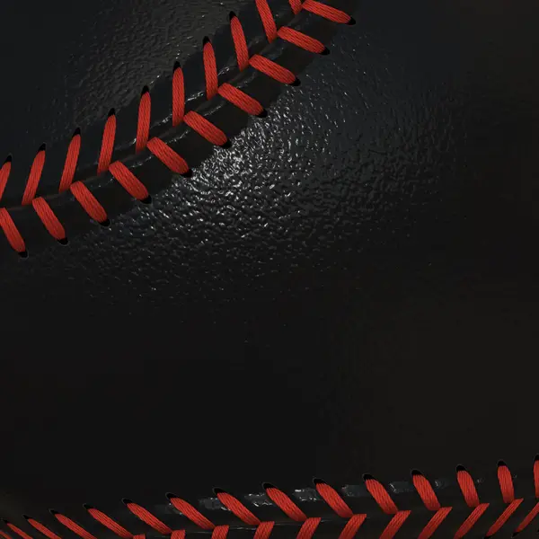 Primer Plano Pelota Béisbol Negra Publicidad Para Deportes Apuestas Deportivas — Foto de Stock
