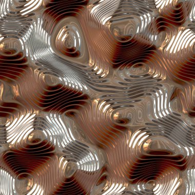 Kusursuz bir geçmişi var. Akan metal desenli soyut 3D arka plan. Web sitesi, kartpostallar ve davetiyeler, giriş tasarımı ve sayfaları için temel olarak soyut, pürüzsüz arkaplan.