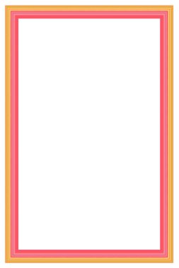 Beyaz arkaplanda görüntü oranı 2 'ye 3 olan fotoğraf ve tasarım için dikey çerçeve. Birçok renkli satırdan oluşan yaratıcı çerçeve.