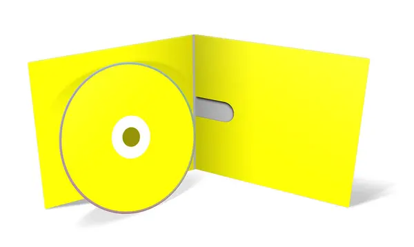 Або Dvd Порожній Шаблон Жовтого Кольору Макетів Презентацій Дизайну Візуалізація Ліцензійні Стокові Зображення