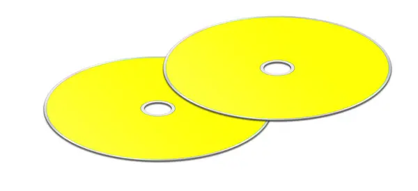 Dvd Modelo Branco Amarelo Para Layouts Apresentação Design Renderização Imagem Imagem De Stock