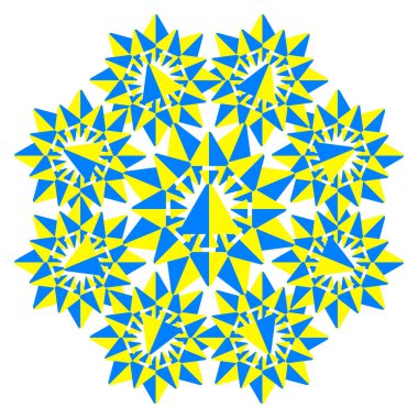 Soyut İki Renkli Sanat Mavi-Sarı Doku. Modern stil soyut Ukrayna dokusu. İzler, tekstil, ambalaj, duvar kağıdı, web sitesi için şablon.