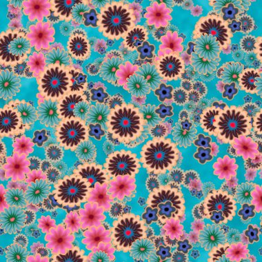 Çok renkli çiçek desenli. Kusursuz Hi-res (8000x8000) dokusu. İzler, tekstil, ambalaj, duvar kağıdı, web sitesi için şablon.