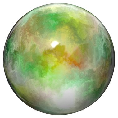 Eski ve aşınmış yıpranmış bakır küre beyaza izole edilmiş. Yüksek çözünürlük (8000x8000) dokusu.