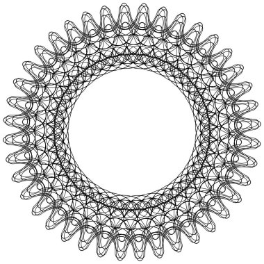 Çift vuruşlu basit siyah çerçeve. Metin dekorasyonu için monogram boş. Tebrik kartları, belgeler veya düğün davetiyeleri için mürekkep deseni. 